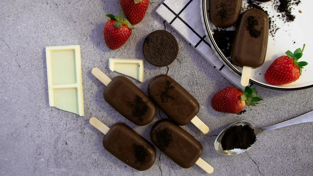 paletas de chocolate y plátano